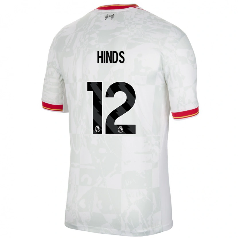 Danxen Mann Taylor Hinds #12 Hvit Rød Svart Tredje Sett Drakt Trøye 2024/25 Skjorter T-Skjorte
