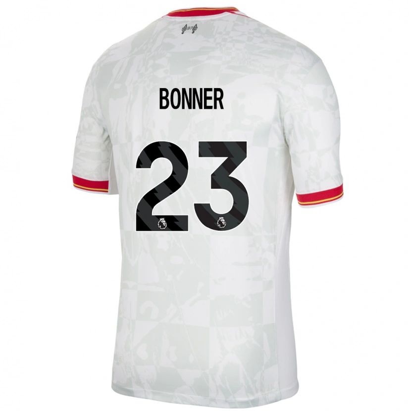 Danxen Mann Gemma Bonner #23 Hvit Rød Svart Tredje Sett Drakt Trøye 2024/25 Skjorter T-Skjorte