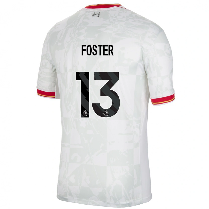 Danxen Mann Rylee Foster #13 Hvit Rød Svart Tredje Sett Drakt Trøye 2024/25 Skjorter T-Skjorte