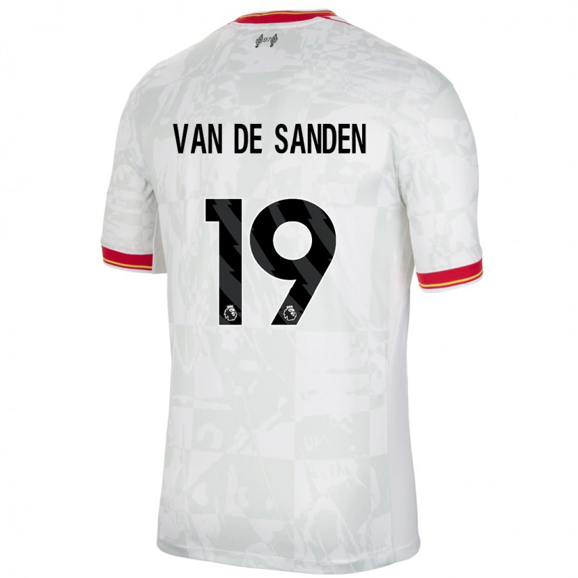 Danxen Mann Shanice Van De Sanden #19 Hvit Rød Svart Tredje Sett Drakt Trøye 2024/25 Skjorter T-Skjorte