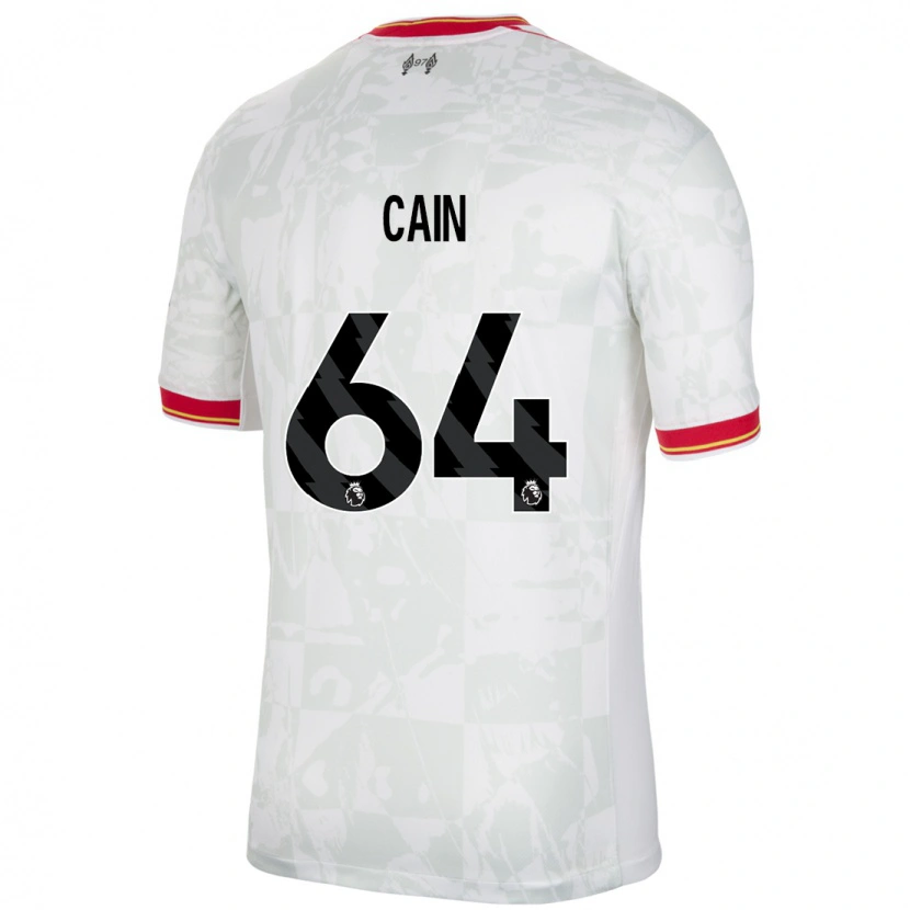 Danxen Mann Jake Cain #64 Hvit Rød Svart Tredje Sett Drakt Trøye 2024/25 Skjorter T-Skjorte