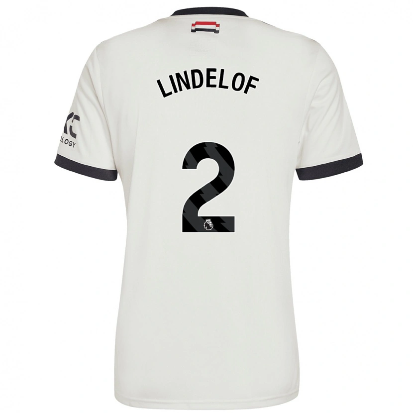 Danxen Mann Victor Lindelöf #2 Off White Tredje Sett Drakt Trøye 2024/25 Skjorter T-Skjorte