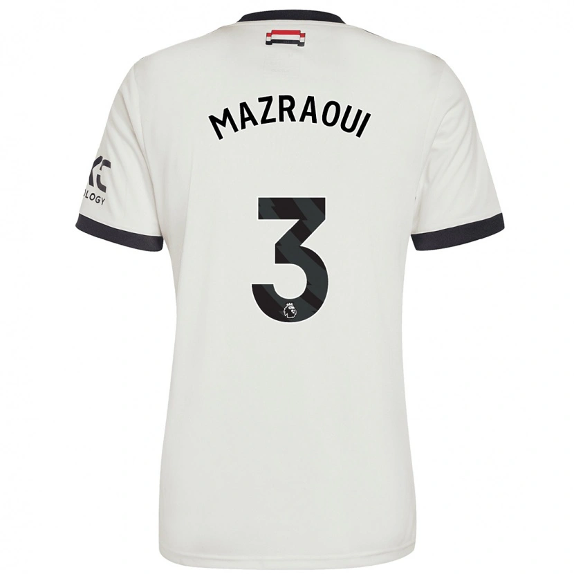 Danxen Mann Noussair Mazraoui #3 Off White Tredje Sett Drakt Trøye 2024/25 Skjorter T-Skjorte