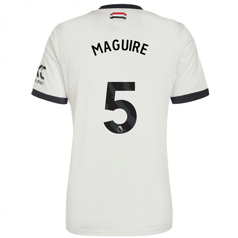 Danxen Mann Harry Maguire #5 Off White Tredje Sett Drakt Trøye 2024/25 Skjorter T-Skjorte