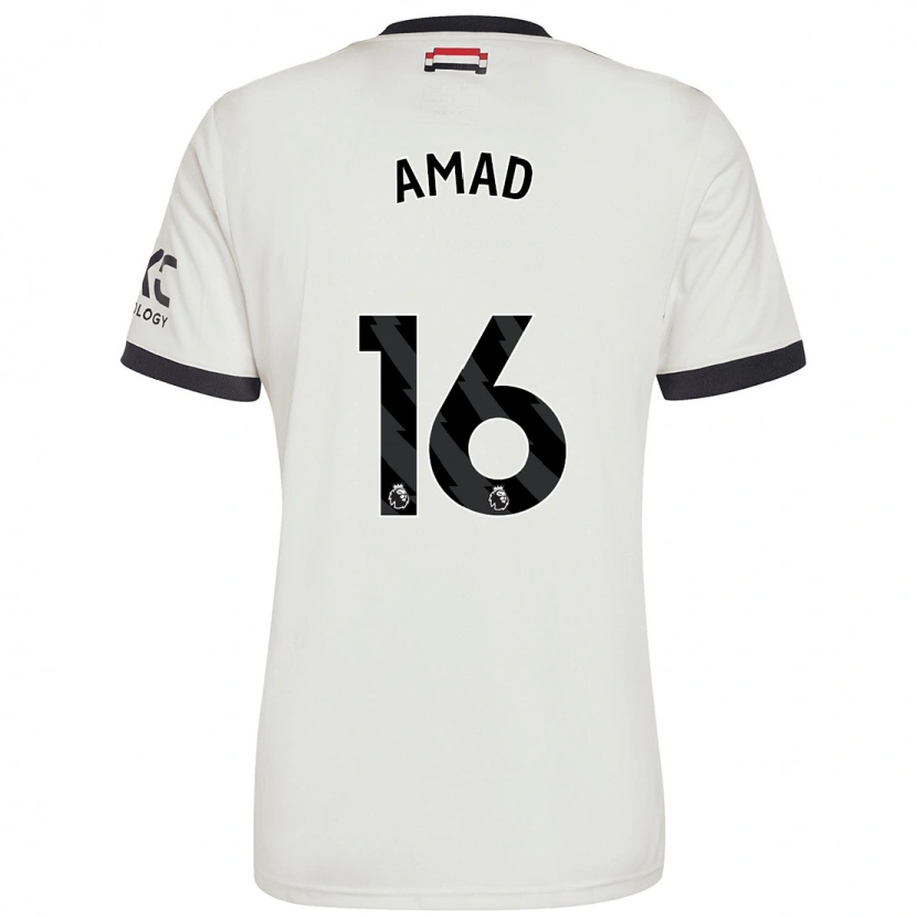 Danxen Mann Amad Diallo #16 Off White Tredje Sett Drakt Trøye 2024/25 Skjorter T-Skjorte