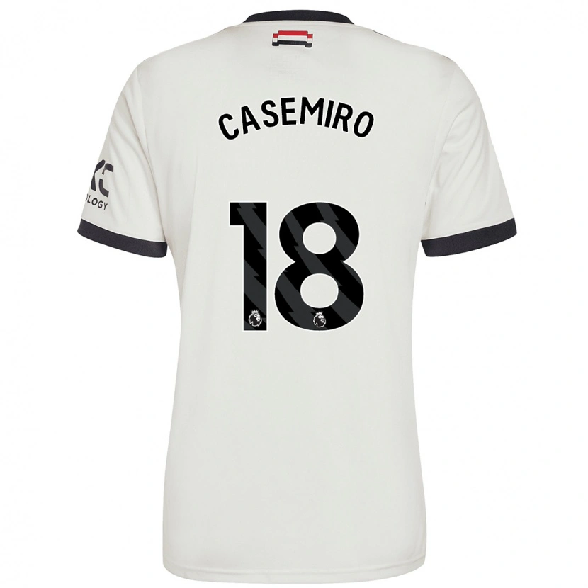 Danxen Mann Casemiro #18 Off White Tredje Sett Drakt Trøye 2024/25 Skjorter T-Skjorte