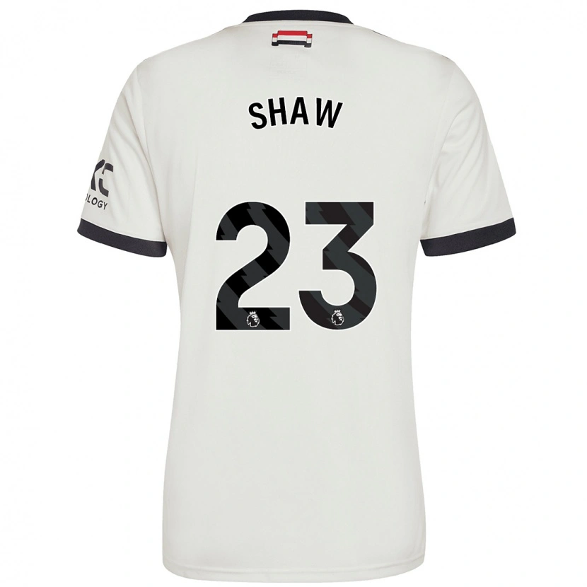 Danxen Mann Luke Shaw #23 Off White Tredje Sett Drakt Trøye 2024/25 Skjorter T-Skjorte
