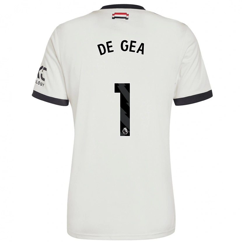 Danxen Mann David De Gea #1 Off White Tredje Sett Drakt Trøye 2024/25 Skjorter T-Skjorte