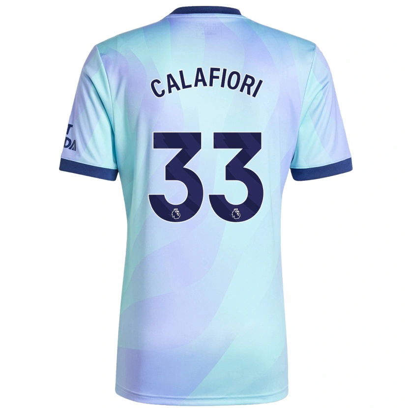 Danxen Mann Riccardo Calafiori #33 Aqua Tredje Sett Drakt Trøye 2024/25 Skjorter T-Skjorte