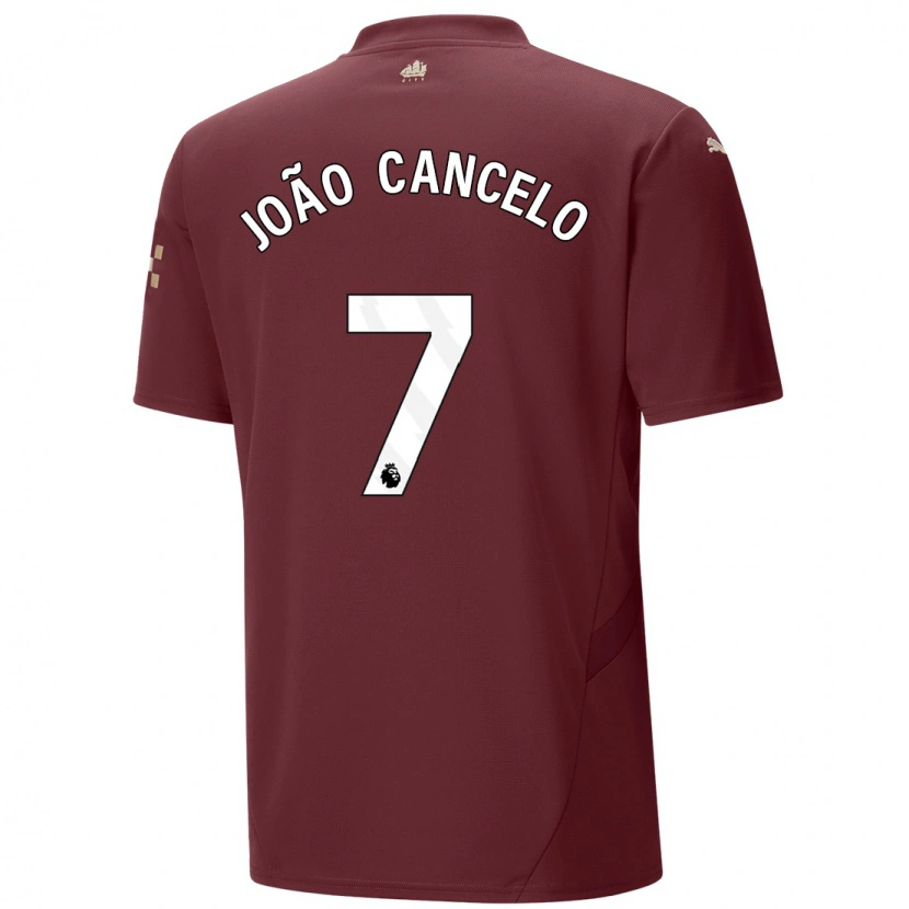 Danxen Mann João Cancelo #7 Rødbrun Tredje Sett Drakt Trøye 2024/25 Skjorter T-Skjorte