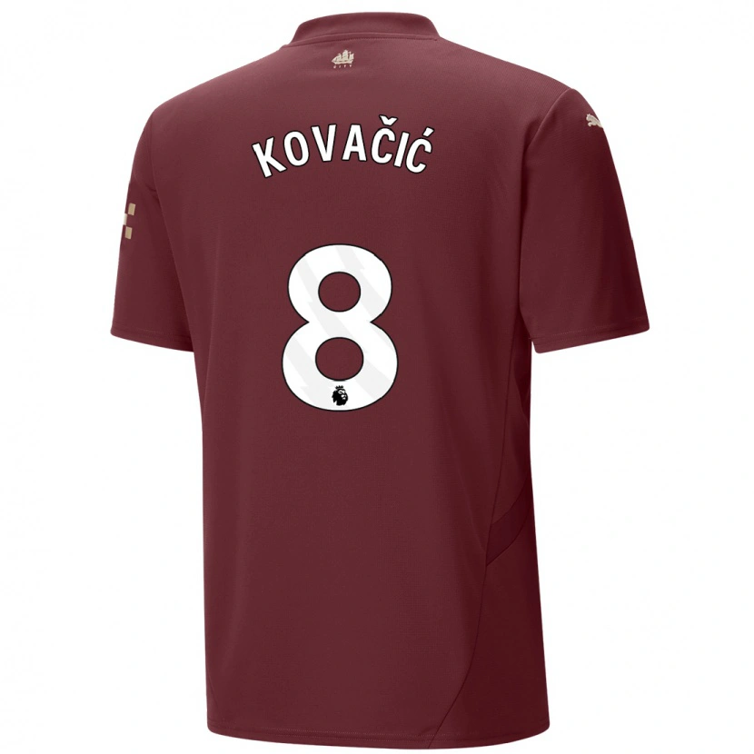 Danxen Mann Mateo Kovacic #8 Rødbrun Tredje Sett Drakt Trøye 2024/25 Skjorter T-Skjorte