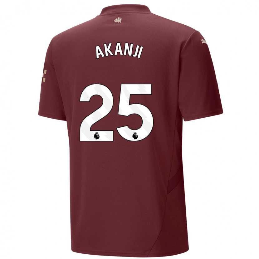 Danxen Mann Manuel Akanji #25 Rødbrun Tredje Sett Drakt Trøye 2024/25 Skjorter T-Skjorte