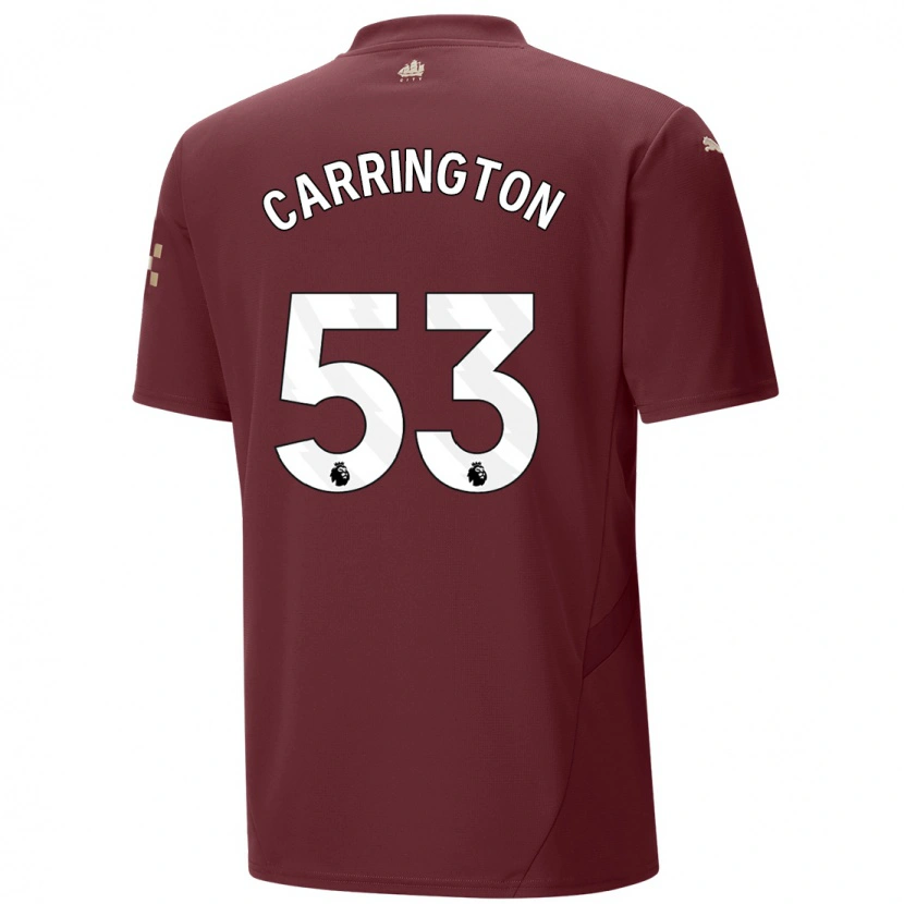 Danxen Mann Ezra Carrington #53 Rødbrun Tredje Sett Drakt Trøye 2024/25 Skjorter T-Skjorte