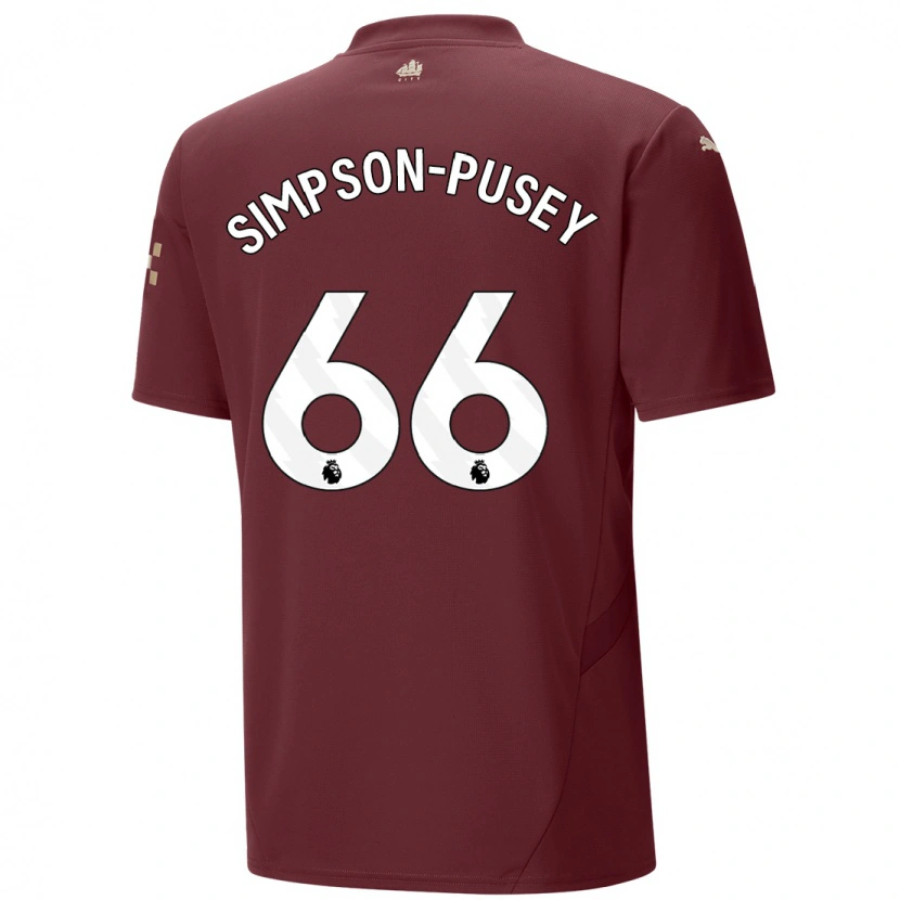 Danxen Mann Jahmai Simpson-Pusey #66 Rødbrun Tredje Sett Drakt Trøye 2024/25 Skjorter T-Skjorte