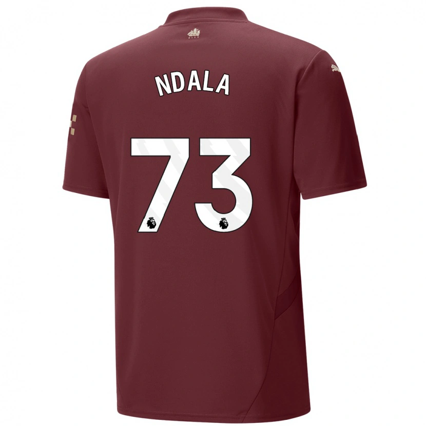 Danxen Mann Joel Ndala #73 Rødbrun Tredje Sett Drakt Trøye 2024/25 Skjorter T-Skjorte