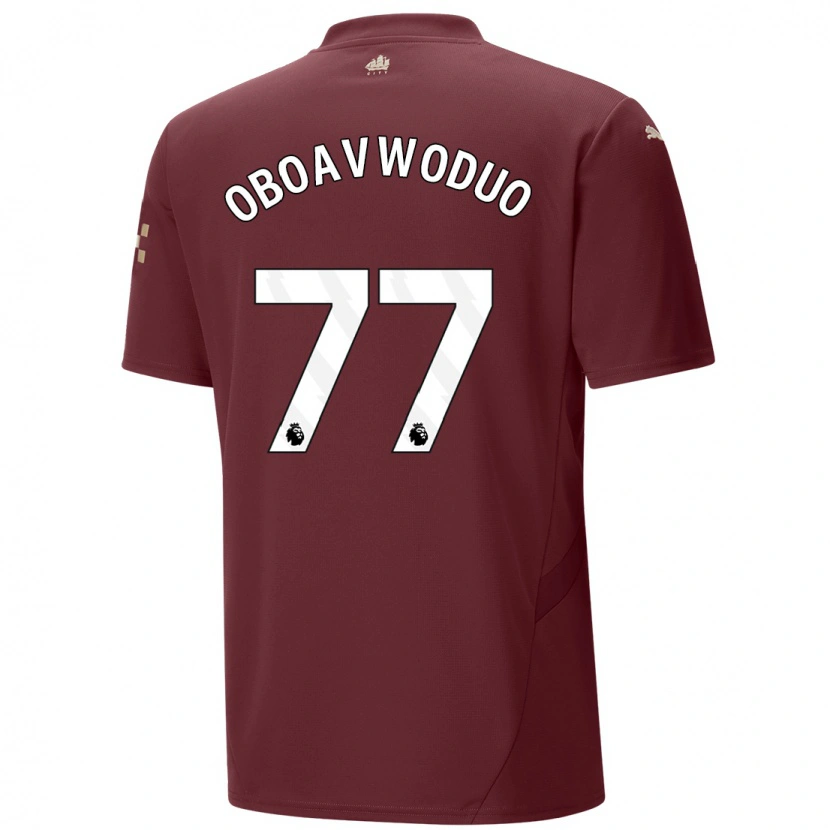Danxen Mann Justin Oboavwoduo #77 Rødbrun Tredje Sett Drakt Trøye 2024/25 Skjorter T-Skjorte