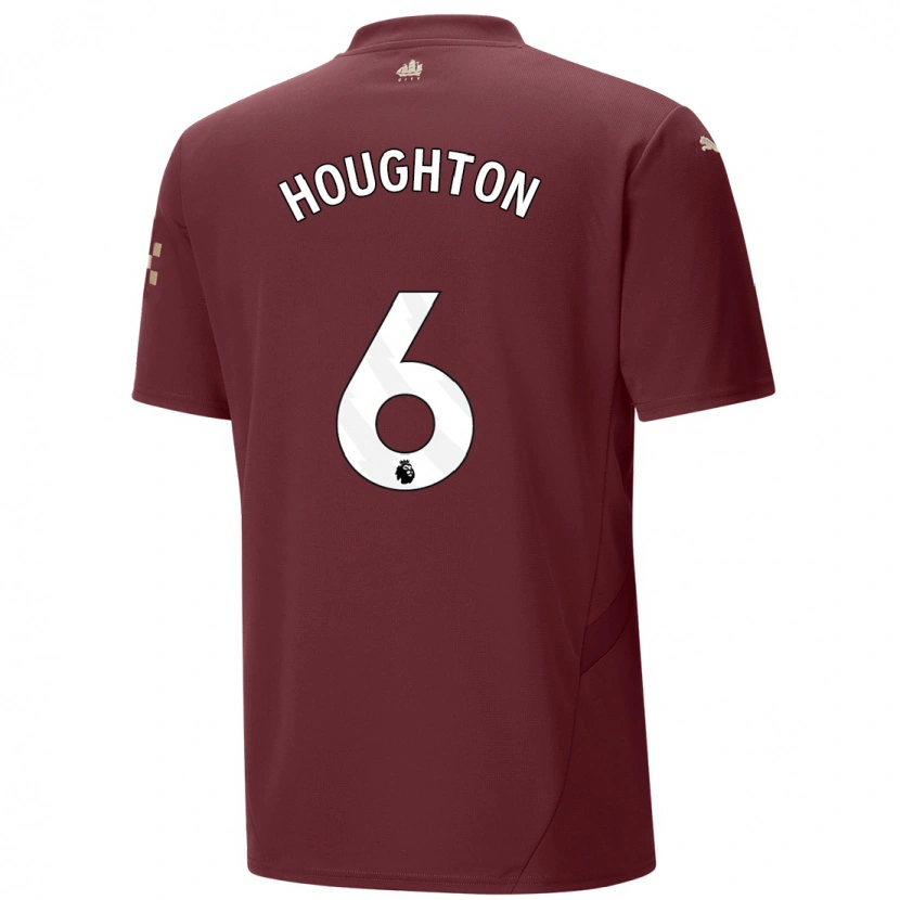 Danxen Mann Steph Houghton #6 Rødbrun Tredje Sett Drakt Trøye 2024/25 Skjorter T-Skjorte