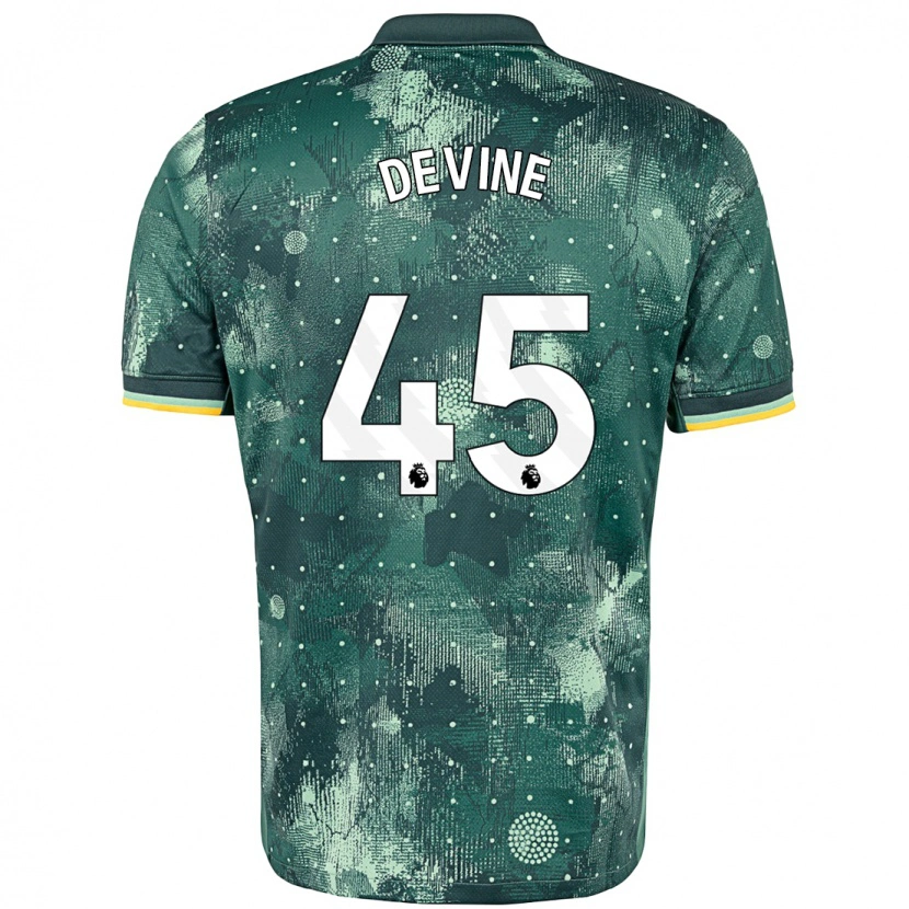 Danxen Mann Alfie Devine #45 Mintgrønn Tredje Sett Drakt Trøye 2024/25 Skjorter T-Skjorte