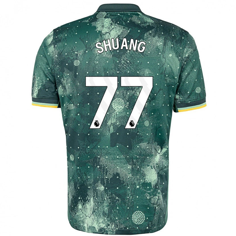 Danxen Mann Wang Shuang #77 Mintgrønn Tredje Sett Drakt Trøye 2024/25 Skjorter T-Skjorte