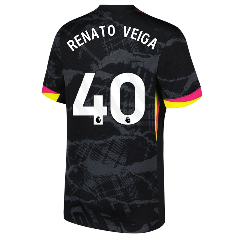 Danxen Mann Renato Veiga #40 Svart Rosa Tredje Sett Drakt Trøye 2024/25 Skjorter T-Skjorte