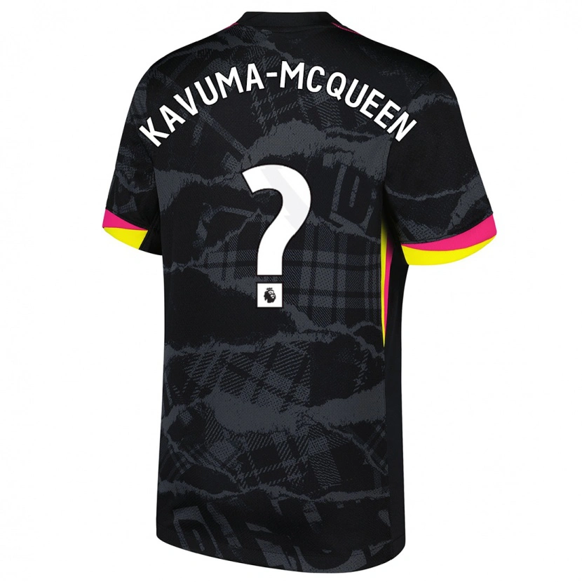 Danxen Mann Ryan Kavuma-Mcqueen #0 Svart Rosa Tredje Sett Drakt Trøye 2024/25 Skjorter T-Skjorte