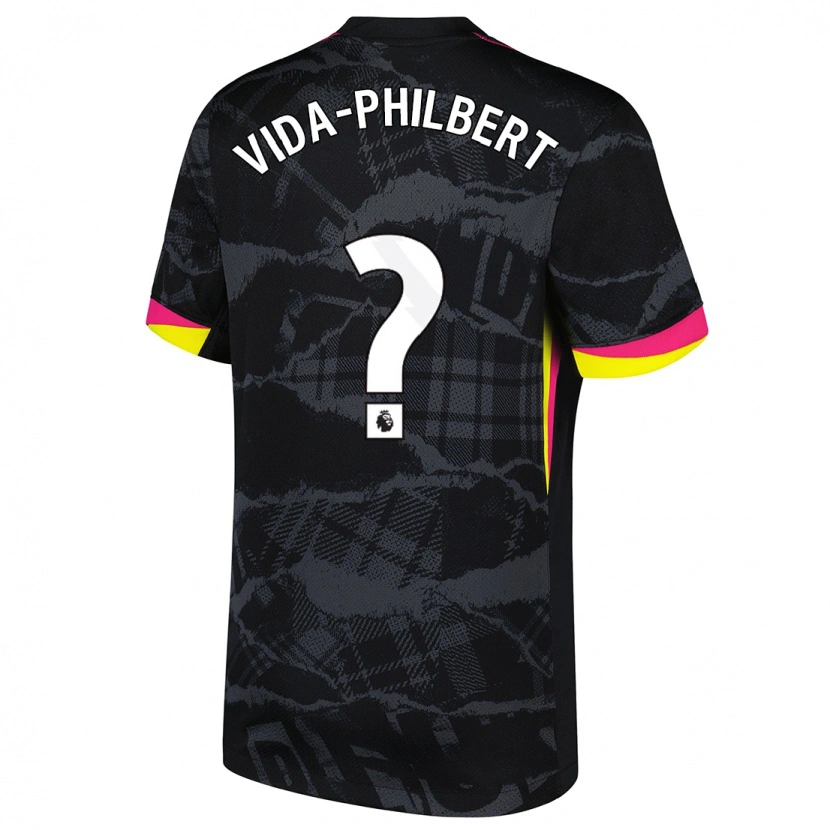 Danxen Mann Joel Vida-Philbert #0 Svart Rosa Tredje Sett Drakt Trøye 2024/25 Skjorter T-Skjorte