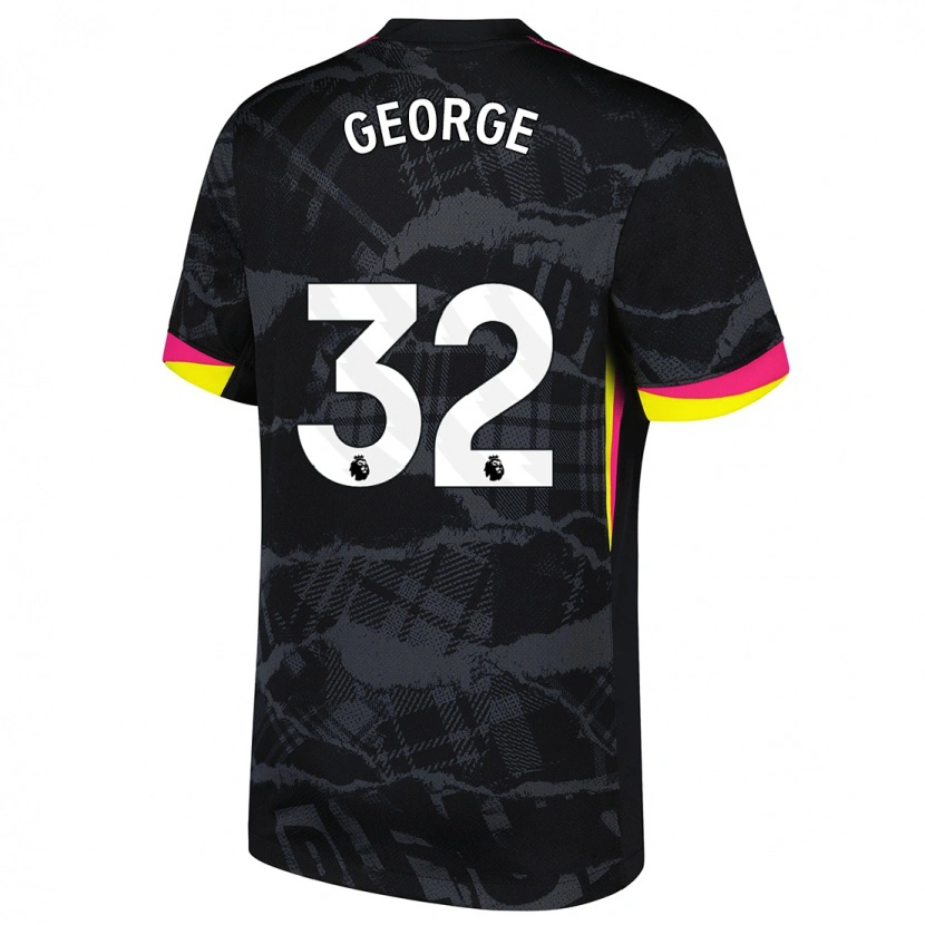 Danxen Mann Tyrique George #32 Svart Rosa Tredje Sett Drakt Trøye 2024/25 Skjorter T-Skjorte
