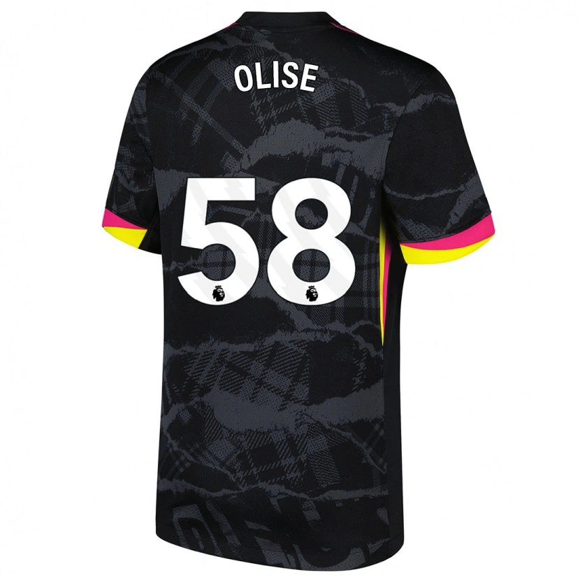 Danxen Mann Richard Olise #58 Svart Rosa Tredje Sett Drakt Trøye 2024/25 Skjorter T-Skjorte