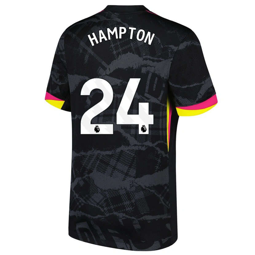 Danxen Mann Hannah Hampton #24 Svart Rosa Tredje Sett Drakt Trøye 2024/25 Skjorter T-Skjorte