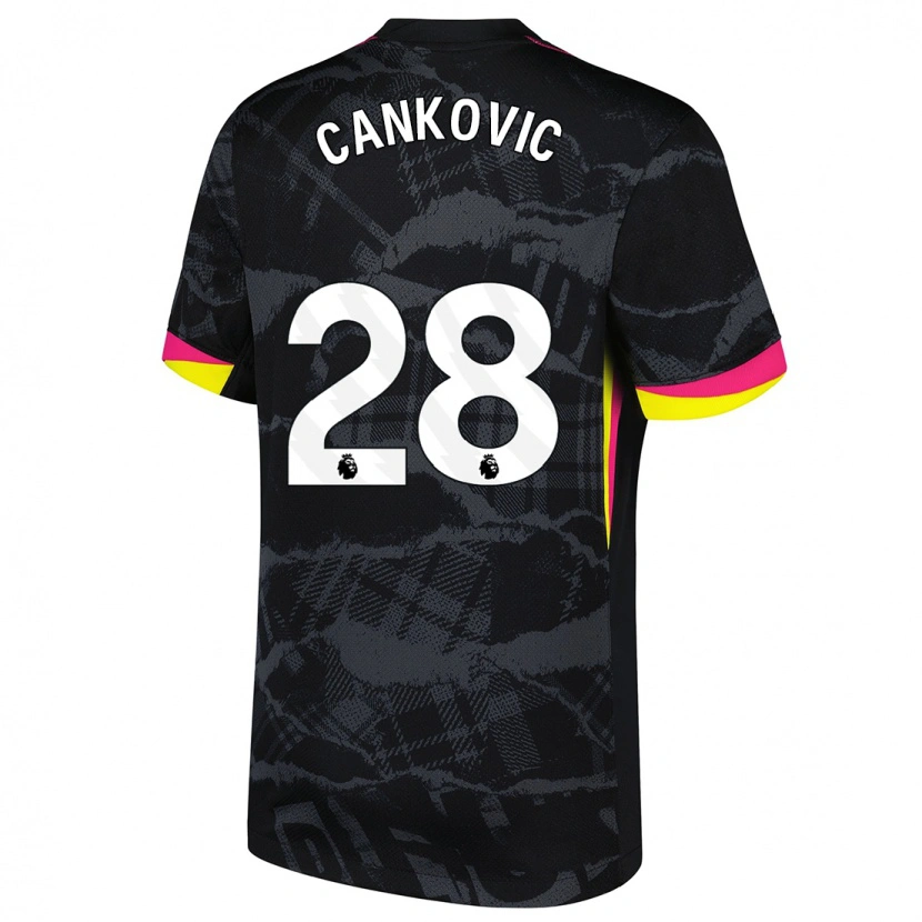 Danxen Mann Jelena Čanković #28 Svart Rosa Tredje Sett Drakt Trøye 2024/25 Skjorter T-Skjorte