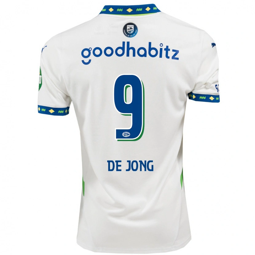 Danxen Mann Luuk De Jong #9 Hvit Mørkeblå Tredje Sett Drakt Trøye 2024/25 Skjorter T-Skjorte