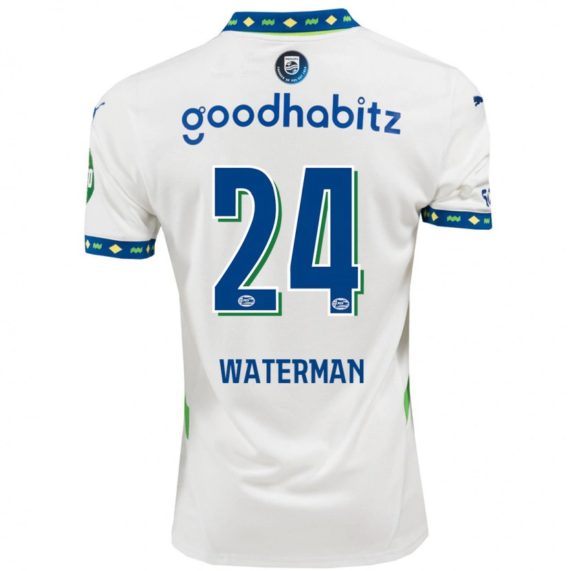 Danxen Mann Boy Waterman #24 Hvit Mørkeblå Tredje Sett Drakt Trøye 2024/25 Skjorter T-Skjorte