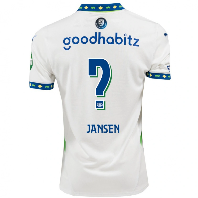 Danxen Mann Koen Jansen #0 Hvit Mørkeblå Tredje Sett Drakt Trøye 2024/25 Skjorter T-Skjorte