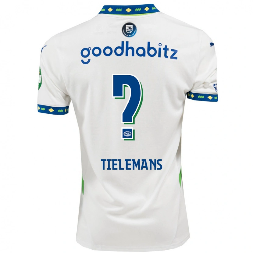 Danxen Mann Mathijs Tielemans #0 Hvit Mørkeblå Tredje Sett Drakt Trøye 2024/25 Skjorter T-Skjorte