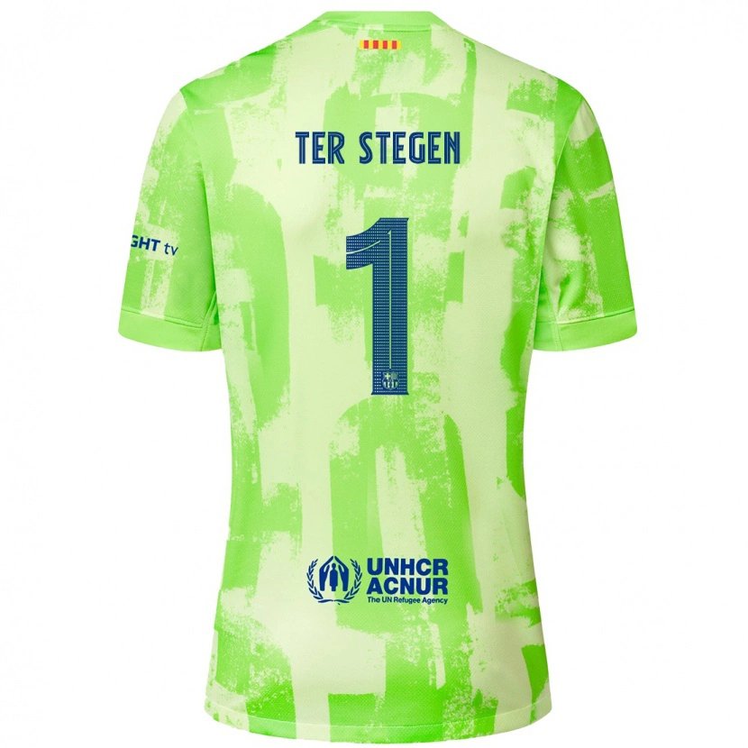Danxen Mann Marc-André Ter Stegen #1 Lime Tredje Sett Drakt Trøye 2024/25 Skjorter T-Skjorte