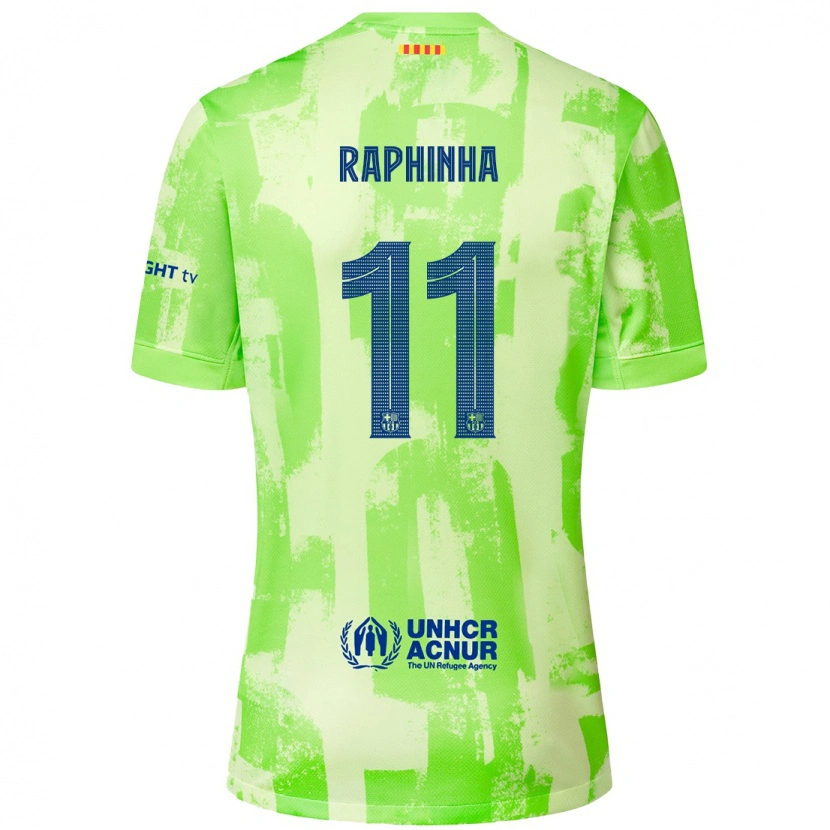 Danxen Mann Raphinha #11 Lime Tredje Sett Drakt Trøye 2024/25 Skjorter T-Skjorte