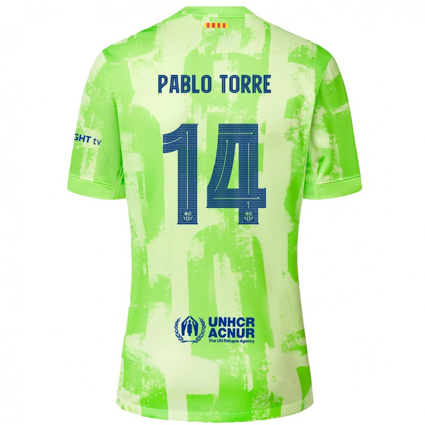 Danxen Mann Pablo Torre #14 Lime Tredje Sett Drakt Trøye 2024/25 Skjorter T-Skjorte