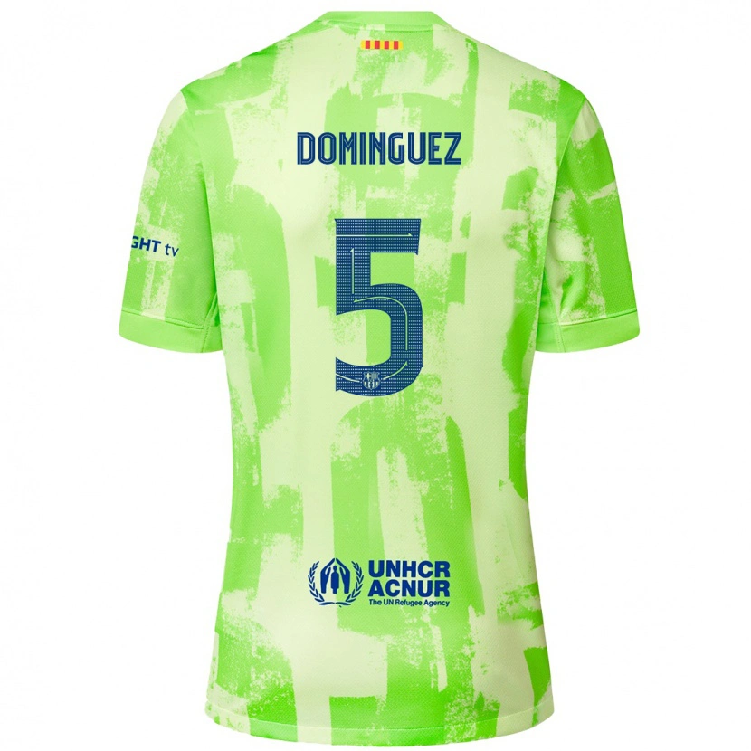 Danxen Mann Sergi Domínguez #5 Lime Tredje Sett Drakt Trøye 2024/25 Skjorter T-Skjorte