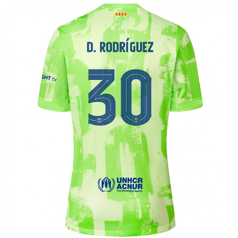 Danxen Mann Dani Rodríguez #30 Lime Tredje Sett Drakt Trøye 2024/25 Skjorter T-Skjorte