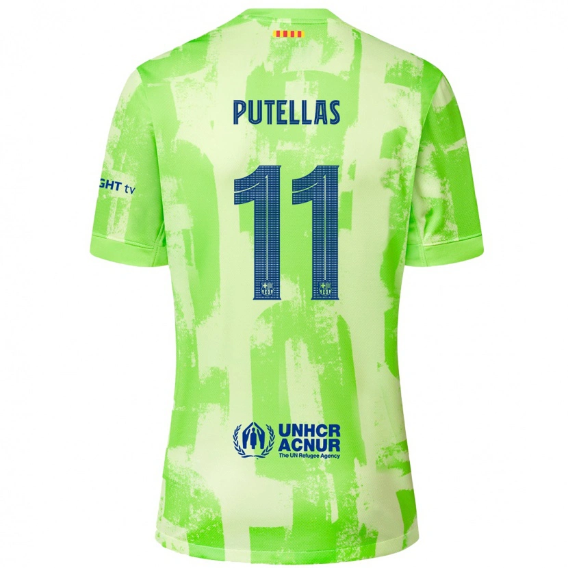 Danxen Mann Alexia Putellas #11 Lime Tredje Sett Drakt Trøye 2024/25 Skjorter T-Skjorte