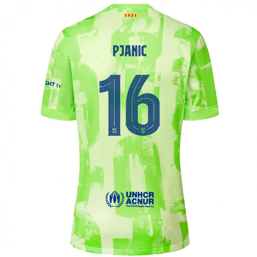 Danxen Mann Miralem Pjanic #16 Lime Tredje Sett Drakt Trøye 2024/25 Skjorter T-Skjorte