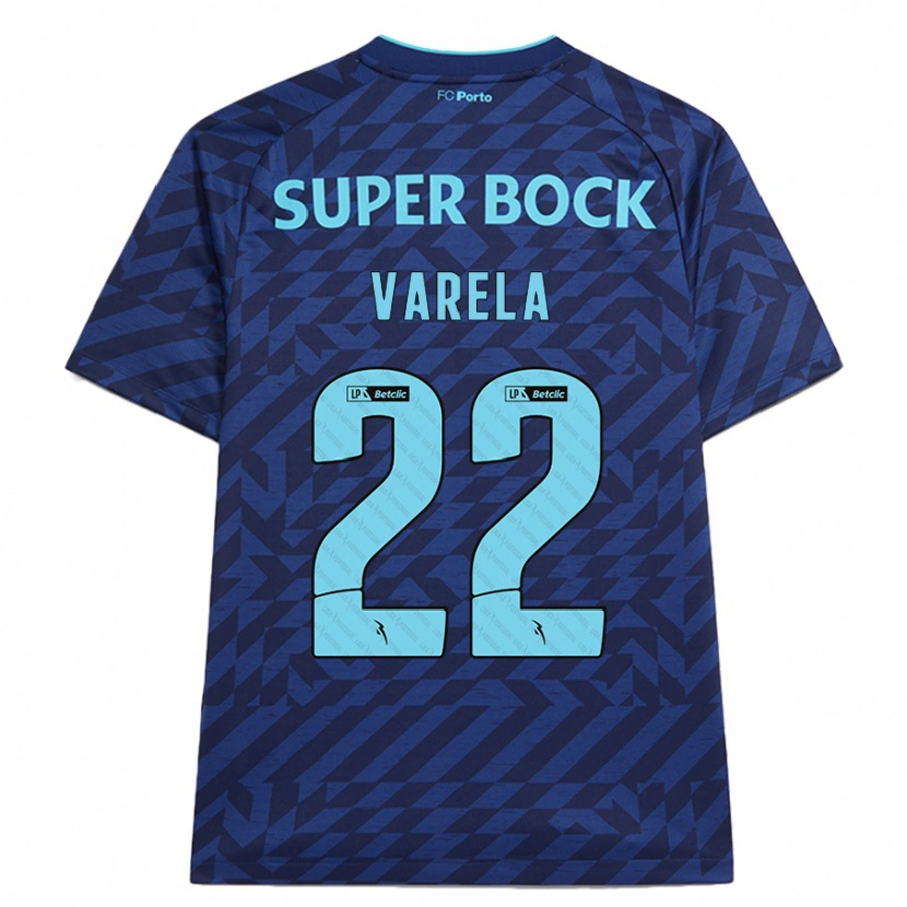 Danxen Mann Alan Varela #22 Marineblå Tredje Sett Drakt Trøye 2024/25 Skjorter T-Skjorte