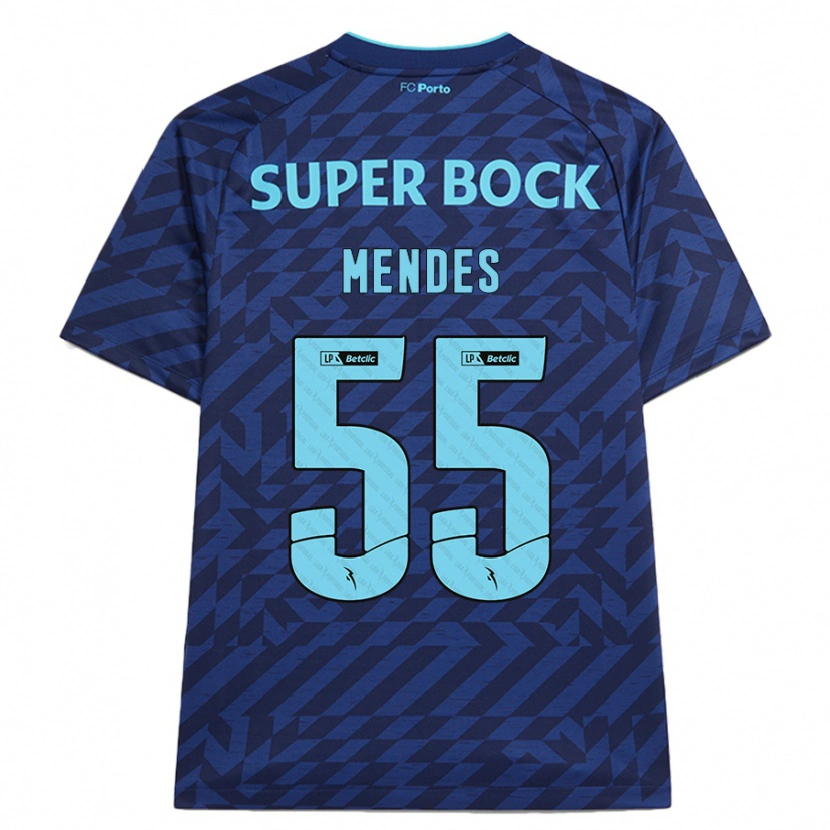 Danxen Mann João Mendes #55 Marineblå Tredje Sett Drakt Trøye 2024/25 Skjorter T-Skjorte