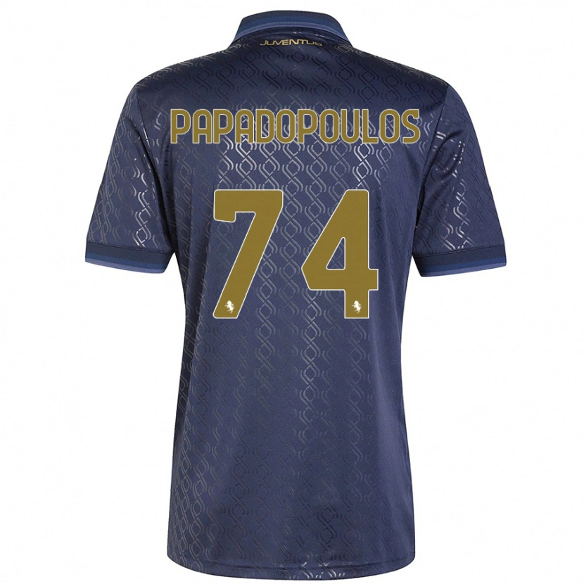 Danxen Mann Christos Papadopoulos #74 Marineblå Tredje Sett Drakt Trøye 2024/25 Skjorter T-Skjorte