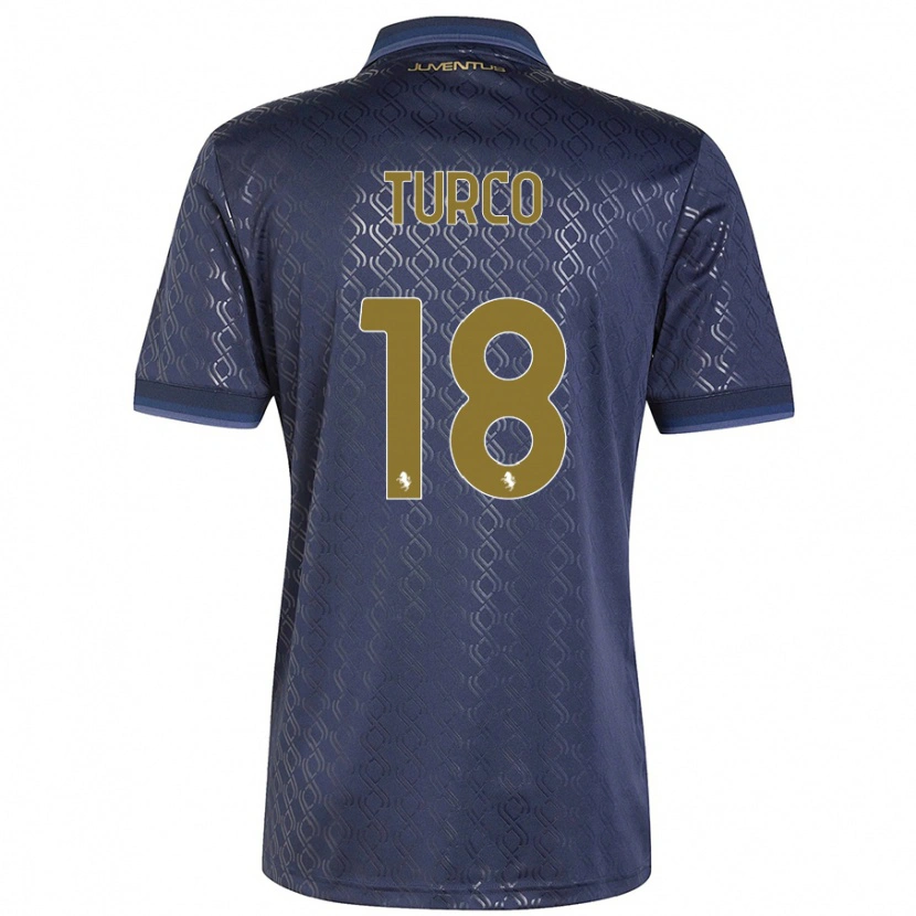 Danxen Mann Nicolo Turco #18 Marineblå Tredje Sett Drakt Trøye 2024/25 Skjorter T-Skjorte