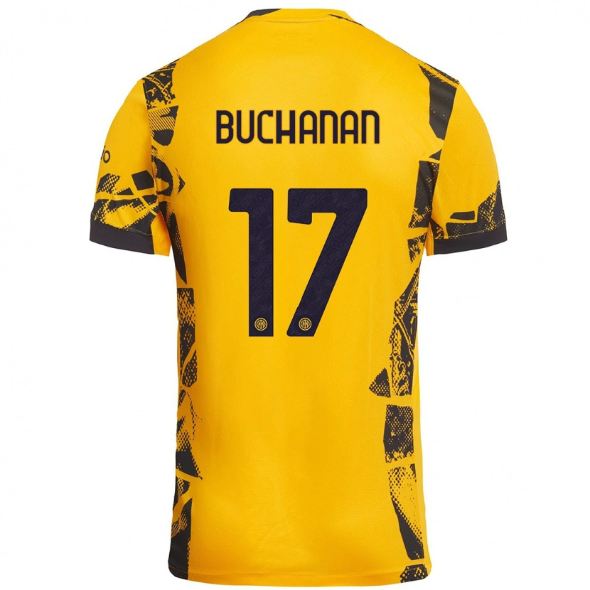 Danxen Mann Tajon Buchanan #17 Gull Svart Tredje Sett Drakt Trøye 2024/25 Skjorter T-Skjorte