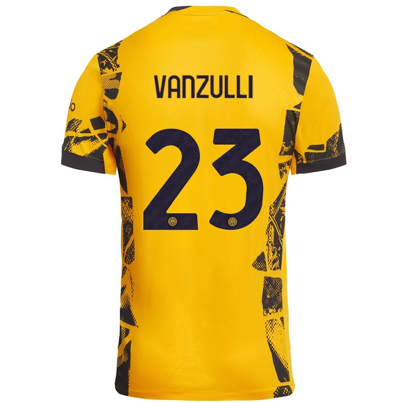 Danxen Mann Marco Vanzulli #23 Gull Svart Tredje Sett Drakt Trøye 2024/25 Skjorter T-Skjorte