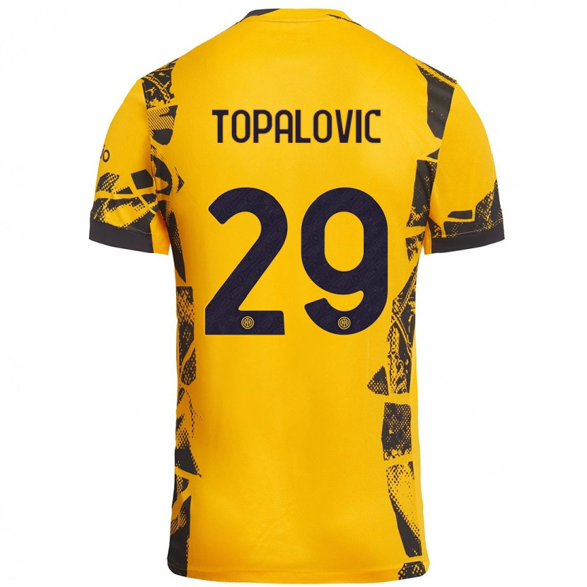Danxen Mann Luka Topalovic #29 Gull Svart Tredje Sett Drakt Trøye 2024/25 Skjorter T-Skjorte