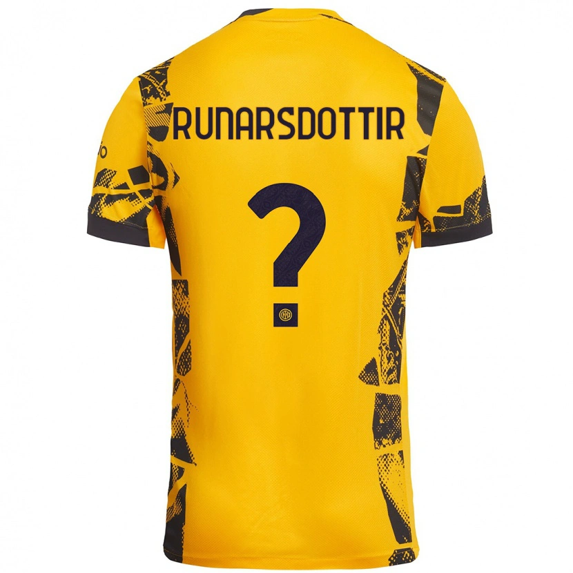 Danxen Mann Cecilía Rán Rúnarsdóttir #0 Gull Svart Tredje Sett Drakt Trøye 2024/25 Skjorter T-Skjorte