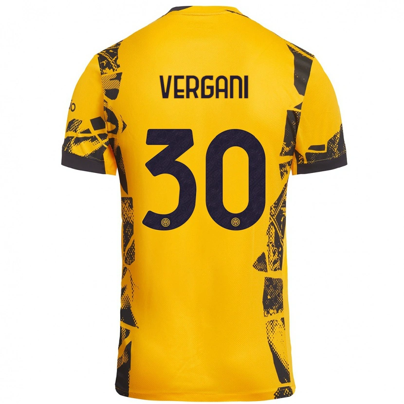 Danxen Mann Bianca Vergani #30 Gull Svart Tredje Sett Drakt Trøye 2024/25 Skjorter T-Skjorte
